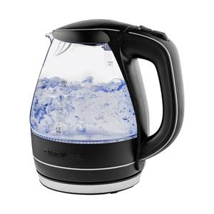 lot 3332 image: OVENTE Electric Kettle, 1.5L Borosilicate Glass Countertop Water Heater and Boiler for Coffee or Tea, BPA-Free, Auto Shut-Off, Boil-Dry Protection, Removable and Washable Spout Filter, Black KG83B