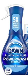lot 3335 image: Dawn Platinum Powerwash Dish Spray, Dish Soap Liquid 2 Pack