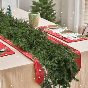 lot 3339 image: DIYDOFUN 6 FT Christmas Garlands Pack of 2 Cedar Garland Artificial Pine Real Touch Faux Greenery Vine for Winter Holiday Decor, Table Centerpieces, Mantle, Wall, Indoor Outdoor Decorations