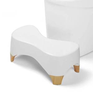 lot 3342 image: Toilet Stool Squat Adult,Gligam Poop Stool for Bathroom,Bearing 550 lbs Weight,Toilet Step Stool, Potty Stool for Adults and Kids,Non-Slip Simple Design,7 Tall (WhiteBamboo Color)