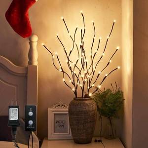 lot 3346 image: PEIDUO Lighted Brown Branches with Timer, 30Inch 3PK 60 LED Pathway Lights, Willow Branch Lights for Home Decorations Indoor Apartment Outdoor Stake Lights for Lawn