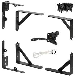 lot 3350 image: GoldOrcle Corner Brace Bracket Anti Sag Gate Frame Hardware Kit for Wooden Fence with Latch