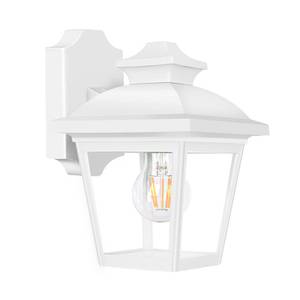 lot 3354 image: FUDESY Outdoor Wall Lantern, Exterior Waterproof Porch Light, Plastic Material Wall Sconce Light Fixture for Front Door, Garage, Patio, White, FDS746E26W&nbsp