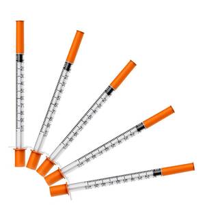 lot 3369 image: Disposable Insulin Syringe, 1mLcc U-100 Insulin Syringes with 30G 14 6mm Needle, Individually Wrapped, Pack of 25