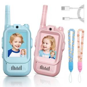 lot 3380 image: Video Walkie Talkies for Kids, Handheld 2 Pack Rechargeable Video Intercom Kids Walkies Talkies, Indoor Outdoor Toys for Family Games, Outside, Camping, Hiking for Boys Girls Ages 3-12 (BluePink)