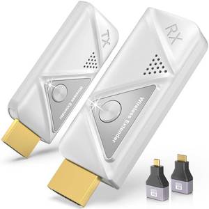 lot 3384 image: Wireless HDMI Transmitter and Receiver 328FT100M,4K Decode 1080P Output Wireless HDMI Extender,2.4G5G Plug&Play Portable Wireless,for Streaming Video and Audio to Monitor from LaptopTV Box