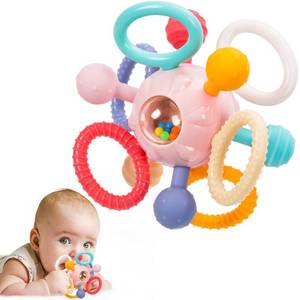 lot 3386 image: Montessori Teething Toys for Babies 0-6 6-12 Months, Baby Teether Sensory Toys for 0 3 6 9 12 18 Months, Newborn Infant Learning Toys for 1 2 Year Old Boys Girls