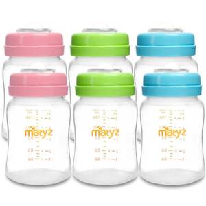 lot 3389 image: Matyz 6-PACK Breast Milk Storage Bottles (6oz, 3 Colors) - Wide Neck Breastmilk Collection and Storage Bottle - Formula Storage Bottles Compatible With Medela Avent Spectra Pumps