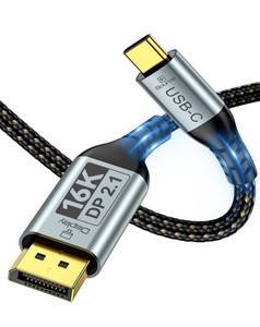 lot 3393 image: Zelcaum USB C to DisplayPort 2.1 Cable 16K30Hz, 8K120Hz, 2K4K240Hz, 80Gbps Thunderbolt 543 to Display Port 2.1 Cord, USBC to DP for MacBook, Odyssey G8G9, XPS, iPhone 1615 Pro Max etc, 6FT