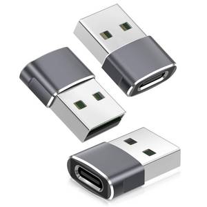 lot 3420 image: Basesailor USB to USB C Adapter,USBC Female to USB A Male Adapter,Type C Converter Charger for iPhone 17 Pro Max,16 15,Apple Watch iWatch S11 S10 SE,AirPods 3,iPad mini Air,Samsung Galaxy S25,Gray