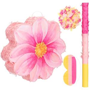 lot 3431 image: Gilprop Daisy Flower Pinta Watercolor Pink Flower Pinta Daisy Hippie Boho with Blindfold Bat Confetti for Birthday Baby Shower Gender Reveal Wedding Party Supplies