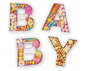 lot 3434 image: 10 Charcuterie Baby Letter Boxes - Gender Reveal Decorations, Baby Shower Decor Girl, Charcuterie Letters fillable, Cardboard Letters for charcuterie, Baby Boxes with Letters for Baby Shower
