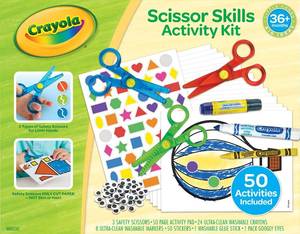 lot 3443 image: Crayola Toddler Scissor Skills Activity Kit (3ct), Safety Scissors and Craft Supplies, Toddler Crafts, Gift for Kids, Ages 3