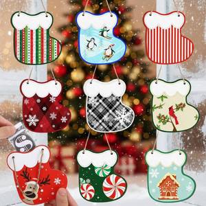 lot 3451 image: Namalu 9 Pcs Wooden Christmas Money Holder Ornaments DIY Christmas Money Gift Hanging Holder for Cash Gift Socks Design Tree for Holiday Party Tree Ornaments Home Decor