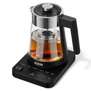 lot 3456 image: Aesthetern Electric Tea Kettle with Infuser 1.7L Glass Electric Kettle with Temperature Control Automatic Shut Off 12H Keep Warm for Tea Coffee Water Heater, Black