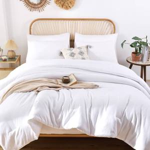 lot 3480 image: ROSGONIA King Size Comforter Set White, 3pcs(1 Boho White Comforter King & 2 Pillowcases) All Season Bedding Lightweight Hotel Bedspread Blanket