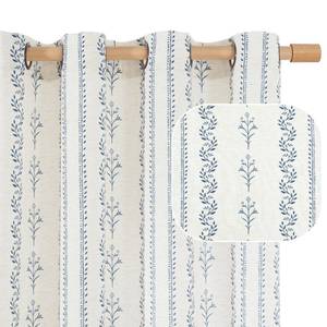 lot 3485 image: BGment Navy Blue Vintage Floral French Country Curtains 84 Inch Length for Living Room Boho Print Light Filtering Window Curtains & Drapes for Farmhouse Rustic, Each 52 Inch Wide, 2 Panels Set