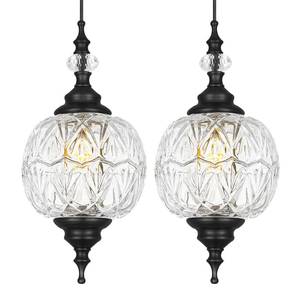 lot 3499 image: Pendant Lights Kitchen Island 2 Pack, Black Vintage Pendant Light with Detachable Glass Shade, Adjustable Hanging Light for Kitchen Island Lighting, Bathroom, Farmhouse, G9 Base (Bulbs Not Included)