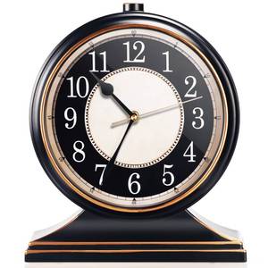 lot 3528 image: AYRELY Vintage Desk Clock Silent-Non-Ticking 10-inch dial Table Clock,Retro Mantel Clocks and Easy to Read for Living Room, Bedroom, Shelf Decoration, Fireplace, Farmhouse Decor (Black)