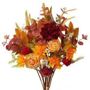 lot 3537 image: Annas Whimsy 10PCS Artificial Flowers Bouquets, Artificial Silk Flowers Bouquets, Home Table Decorations,Artificial Plants Indoor, Wedding Centerpieces Bouquet Flowers Arrangement Decorations