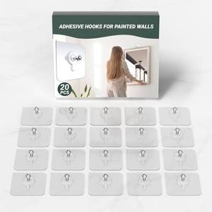 lot 3560 image: Tosisot Picture Hangers Without Nails, Adhesive Wall Hooks for Bathroom,Bedroom and Office��Picture Hanging Hooks 13 lbs Load Max �20 Packs