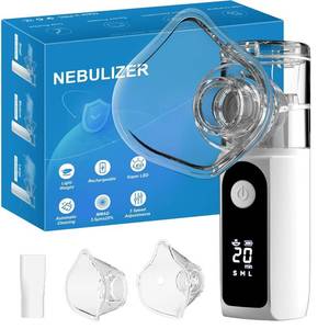 lot 3563 image: Portable Nebulizer for Adults and Kids with Smart LED Display, 3 Modes & Auto-Cleaning, Handheld Nebulizer for Home and Travel Use