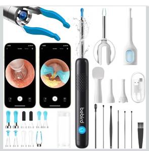 lot 3565 image: BEBIRD R1 Ultra Ear Wax Removal, Ear Cleaner with Camera Ear Scope, Wax Remove Ear Pick with Ear Otoscope Tweezers, Visual Dropper Cleaning Kit, EarNoseThroat Examination Tool for Family