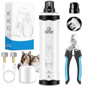 lot 3567 image: VIWIK Dog Nail Trimmers with Light, Cat Dog Nail Clippers, Dog Nail Grinder Quiet for Large Medium Small Dogs Paw & Cats Claw, Electric 2-Speed Pet Toenail Grooming Supplies, Gifts for Dog Lovers.