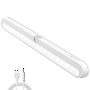 lot 3587 image: BLS Under Cabinet Lighting, 2200mah Rechargeable Closet Lights Motion Sensored, Battery PoweredDC Cable Plug in LED Light, 14 inch, 6000K Cool White, Dimmable, Under Counter Lights for Kitchen