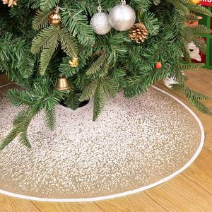 lot 3623 image: MACTING Christmas Tree Skirt, 48 Inch Large Tree Skirt with Glitter Snowcapped Printed, Rustic Burlap Snowflake Particles Tree Mat for Home Holiday Party Indoor Xmas Decorations