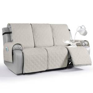 lot 3625 image: VANSOFY Waterproof Recliner Couch Covers, Sofa Covers Non-Slip 1-Piece Washable Reclining Sofa Cover Furniture Protector with Elastic Straps Pocket for Dogs, Pets(Beige,3 Seater)