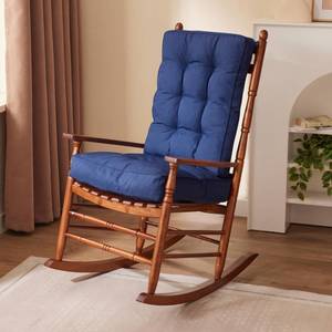 lot 3632 image: IPYNBAP Rocking Chair Cushion, Waterproof and Fade-Resistant Patio Chair Cushions, Tufted Chair Pads for Rocker Furniture, 17x17 Inch, IndoorOutdoor Seat Cushions with Ties, Navy Blue