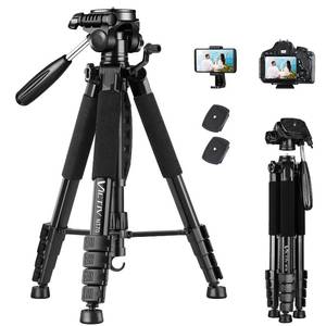 lot 3634 image: VICTIV 74 Camera Tripod, Tripod for Camera and Phone, Aluminum Professional Tripod Stand for Canon Nikon with Carry Bag and Phone Holder, Compatible with DSLR, iPhone, Spotting Scopes, Max Load 9.5Lb