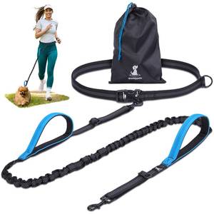 lot 3637 image: SparklyPets - Hands Free Dog Leash with Reflective Stitches - Waist Leash for Dog Walking, Hiking, Training, Jogging, Canicross, Running - for Small Dogs