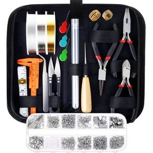 lot 3643 image: PAXCOO Jewelry Making Supplies Kit with Tools, Wires, Findings for Jewelry Repair and Beading