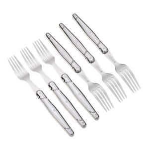 lot 3655 image: Laguiole by Hailingshan Forks Set of 6 Light Premium Dishwasher Safe Stainless Steel Flatware Silverware with Gift Box