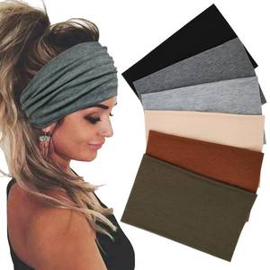 lot 3669 image: Sefiinh Wide Headbands For Women Stretch Headband Boho Head Bands Womens Hair Band Turban Workout Hairband Accessories 5 Pack