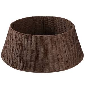 lot 3676 image: OIAHOMY Christmas Tree Collar, Wicker Holiday Tree Skirt & Stand Base Cover,Paper Rope Christmas Decor, Brown-27 inch