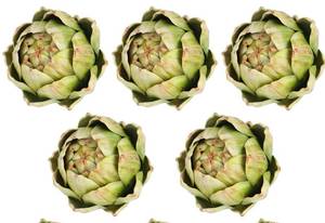 lot 3681 image: Timgle 5 Pcs Green Artificial Artichokes Fake Vegetables and Fruits for Summer Kitchen Wedding Bowl and Vase Decorations (Large)