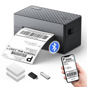 lot 682 image: PEDOOLO Label Printer, 4x6 Shipping Label Thermal Printer for Packages, Bluetooth Conection and Compatible with Android. iPhone.Windows, Mac, Chromebook, Amazon, Ebay, UPS.USPS, FedEx, Shopify