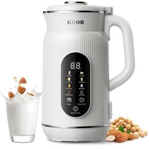 lot 3701 image: GDOR 42oz Smart Nut Milk Maker, 9-in-1 Plant Milk Machine for Almond, Oat, Soy, Juice & Smoothie, Large Touch Display Blender with Keep Warm, Boil Water, 12H Delay and Self-Cleaning