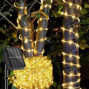 lot 3708 image: LairtPOW Solar Rope Light Waterproof IP65 39FT 100LEDs Outdoor LED Solar Outdoor Lights for Party Garden Yard Home Wedding Christmas Halloween Holiday Tree Decoration Lighting
