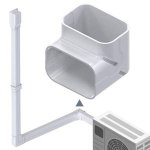 lot 3709 image: Flamorrow 4 W 90° Elbow, Decorative Line Set Cover Parts Accessories, Line Set Cover Tubing Kit for Ductless Mini Split Air Conditioner, Central AC and Heat Pump System, White