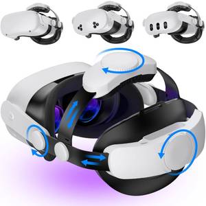 lot 3712 image: Kawaye for Meta Quest 3SQuest 2Quest 3 Head Strap, Double Knobs Adjustable Elite Strap Replacement,VR Headset Strap with Two Large Support Pad Enhanced Support, Reduce Pressure-MQ2000