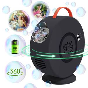 lot 3721 image: Bubble Machine for Kids Toddlers,Automatic Bubble Blower Rechargeable, 90° 360° Auto Rotatable Portable Bubble Maker Electric Bubbles Toy for 3 4 5 6 7 8 Year Old, Outdoor Wedding Party Gifts