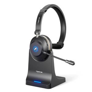 lot 3741 image: Vipdream Wireless Headset with Microphone for Work, Bluetooth 5.3 Computer Headset for Laptop, 45 Hours Battery Life & Mute Button, Headset with Mic for PC, iPhone, Zoom, Skype, Office & Home