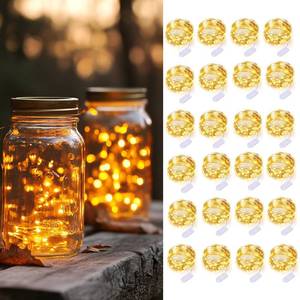 lot 3750 image: LEDIKON 23 Pack Fairy Lights Battery Operated String Lights-3.3ft 20 LED Silver Wire Warm White for Wedding,Party,Table Centerpieces,DIY Crafts,Mason Jars Decor