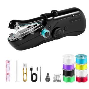 lot 3755 image: Portable Handheld Sewing Machine for Beginners - Mini Hand Held Sewing Machine for Adults - Small Cordless Stitching Machine for Home Travel