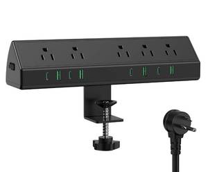 lot 3774 image: Jgstkcity Desk Clamp Power Strip,45W Fast Charging Station,4 USB-C,4 USB-A,Desk Mount Surge Protector,1875W Extension Cord with Multiple Outlets,ETL Listed,for Home Office Dorm Room
