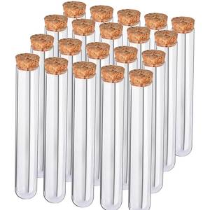 lot 3775 image: HNYYZL 20Pcs Clear Plastic Test Tubes,25x160mm 50ml, Good Seal for Jewelry Seed Beads Powder Spice Liquid Storage, Lab Use or Decoration